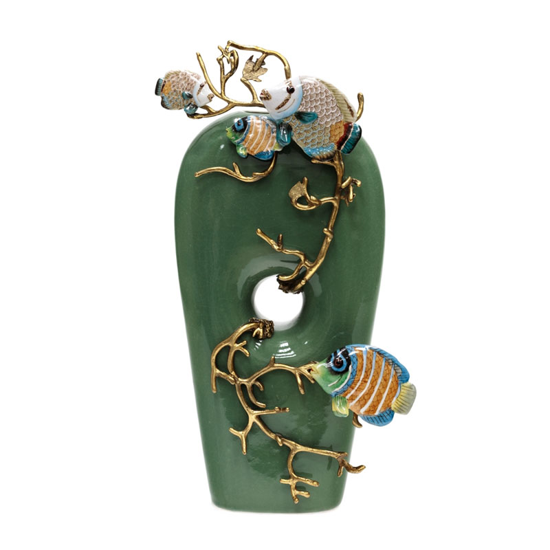 Ваза Colored Fish Vase green Бронза Зеленый Ваза Colored Fish Vase green Бронза Зеленый в Брянске | Loft Concept