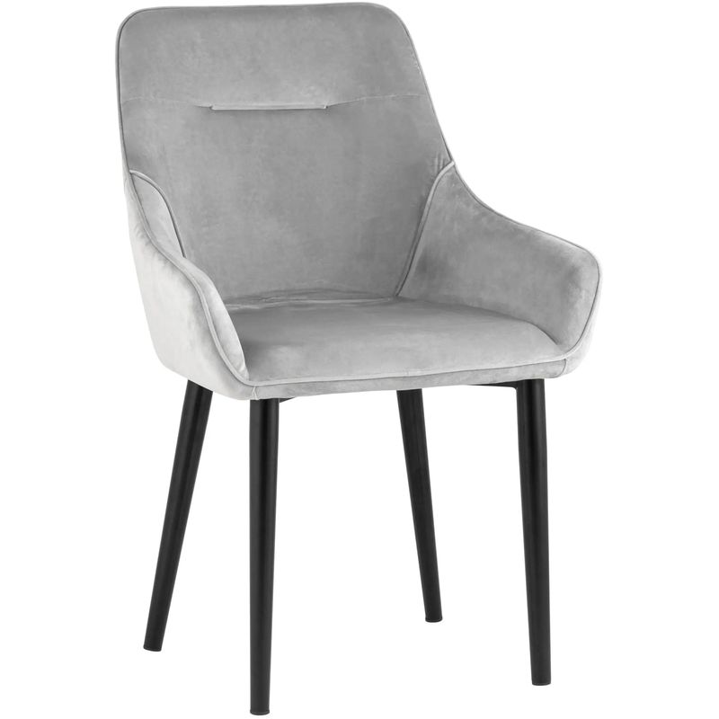 Стул Joan Chair Светло-Серый Велюр Серый Черный Стул Joan Chair Светло-Серый Велюр Серый Черный в Брянске | Loft Concept
