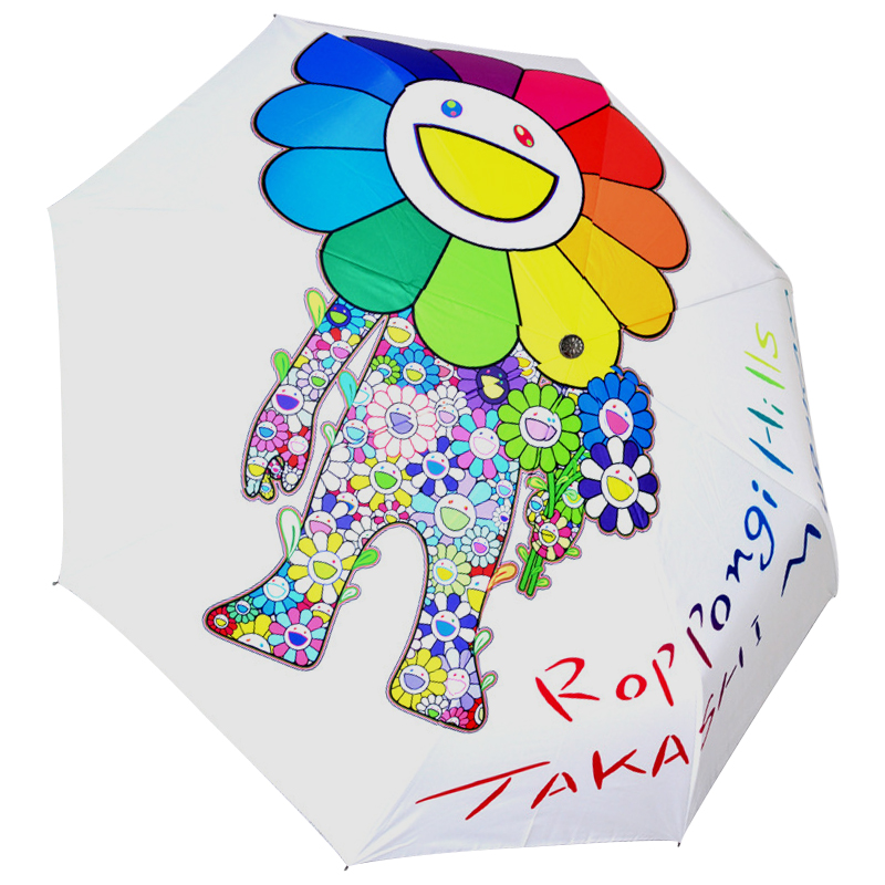 Зонт раскладной TAKASHI MURAKAMI дизайн 004 Белый цвет Белый Мульти в Брянске | Loft Concept 