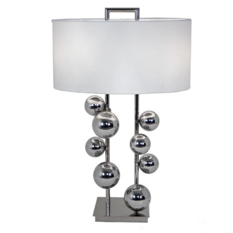 Настольная лампа Chrome Bubbles white lampshade Темный хром Настольная лампа Chrome Bubbles white lampshade Темный хром в Брянске | Loft Concept