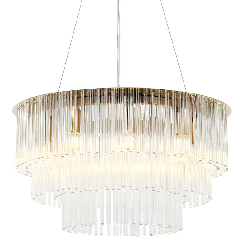 Люстра Harrison Chandelier gold 9 lamp Глянцевое золото Прозрачный Люстра Harrison Chandelier gold 9 lamp Глянцевое золото Прозрачный в Брянске | Loft Concept