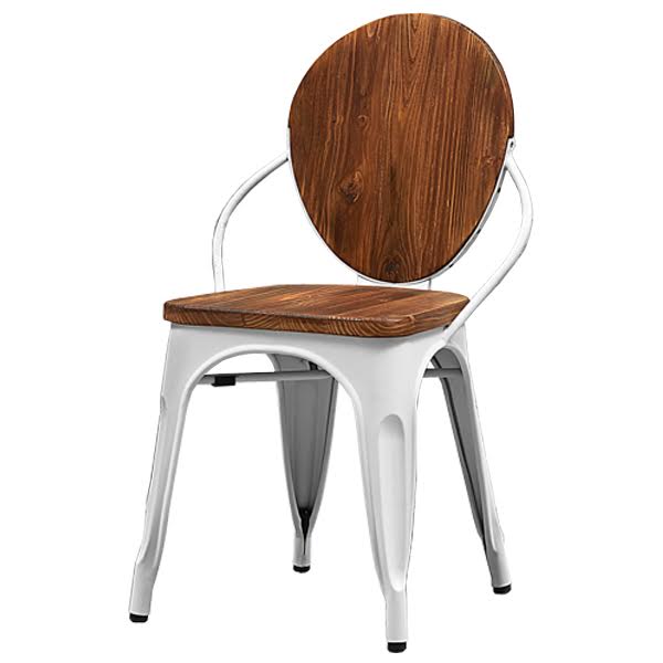 Стул Tolix chair Wooden White Дуб темный Белый Стул Tolix chair Wooden White Дуб темный Белый в Брянске | Loft Concept