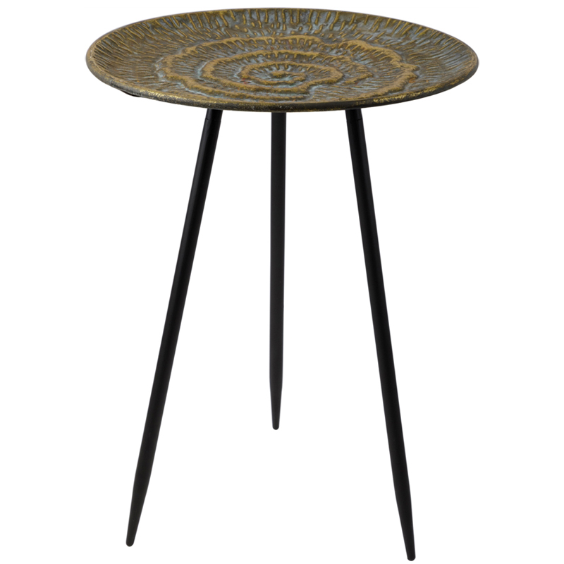 Приставной стол Spiral Side Table Винтажная латунь Черный Приставной стол Spiral Side Table Винтажная латунь Черный в Брянске | Loft Concept