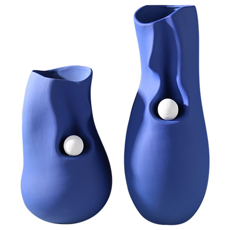 Ваза Molecule Collection Rhea Blue Vase Синий Белый Ваза Molecule Collection Rhea Blue Vase Синий Белый в Брянске | Loft Concept