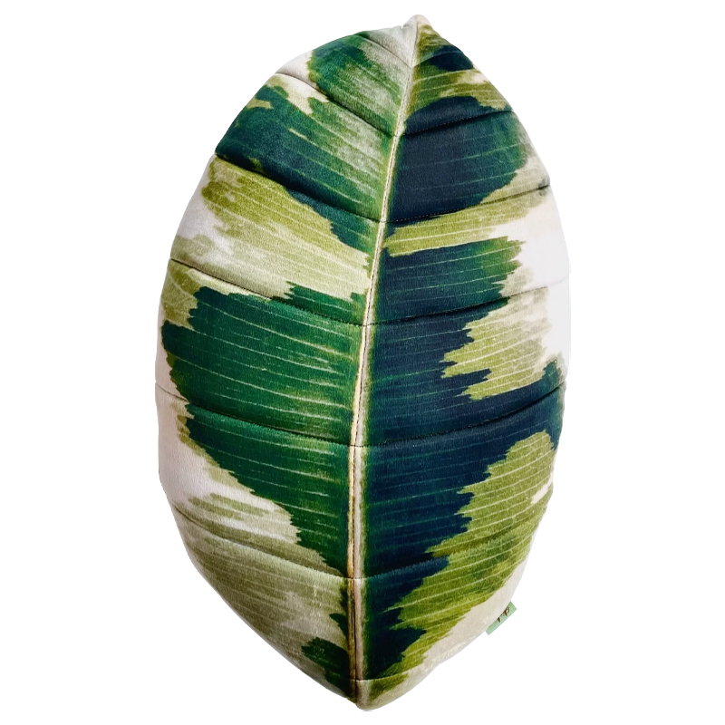 Декоративная подушка Botanical Cushion Ficus Elastica Зеленый Салатовый Белый Декоративная подушка Botanical Cushion Ficus Elastica Зеленый Салатовый Белый в Брянске | Loft Concept