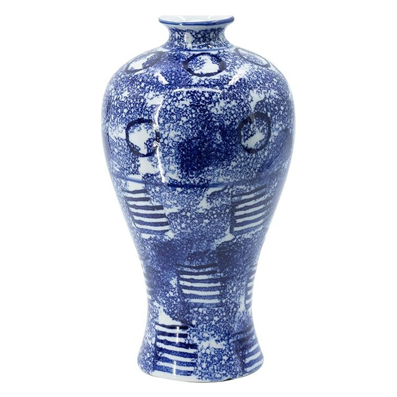 Ваза из фарфора сине-белого цвета Blue & White Ornament Белый Синий Ваза из фарфора сине-белого цвета Blue & White Ornament Белый Синий в Брянске | Loft Concept