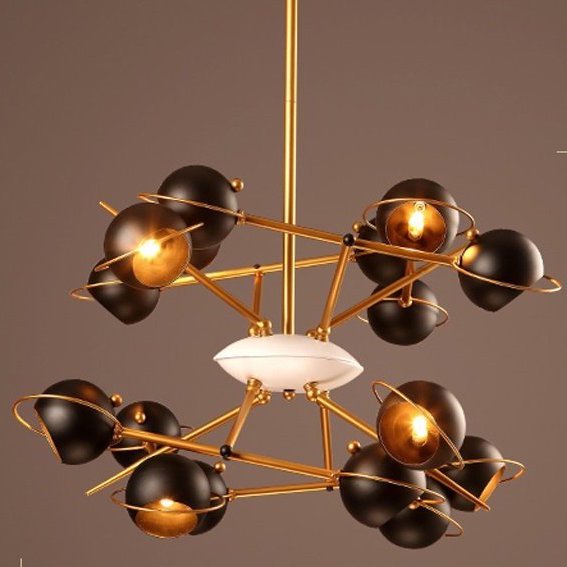 Люстра Oscar Torlasco pending lamp 60S Черный Люстра Oscar Torlasco pending lamp 60S Черный в Брянске | Loft Concept