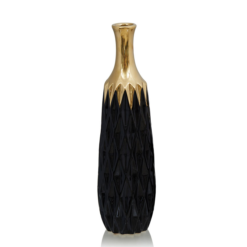 Ваза Gold Neck Vase Глянцевое золото Черный Ваза Gold Neck Vase Глянцевое золото Черный в Брянске | Loft Concept