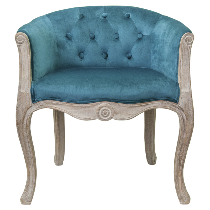 Кресло низкое в стиле прованс Louis French Armchair blue velour Бирюзовый Бежевый Кресло низкое в стиле прованс Louis French Armchair blue velour Бирюзовый Бежевый в Брянске | Loft Concept
