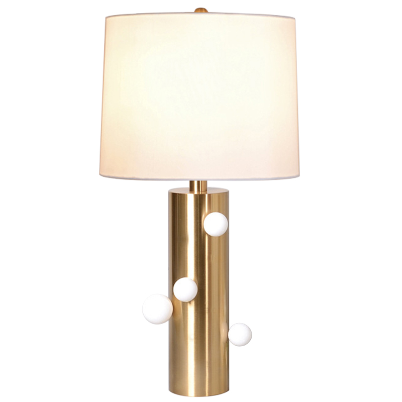 Настольная лампа с абажуром Cantrell Table Lamp White Золотой Белый Бежевый Настольная лампа с абажуром Cantrell Table Lamp White Золотой Белый Бежевый в Брянске | Loft Concept