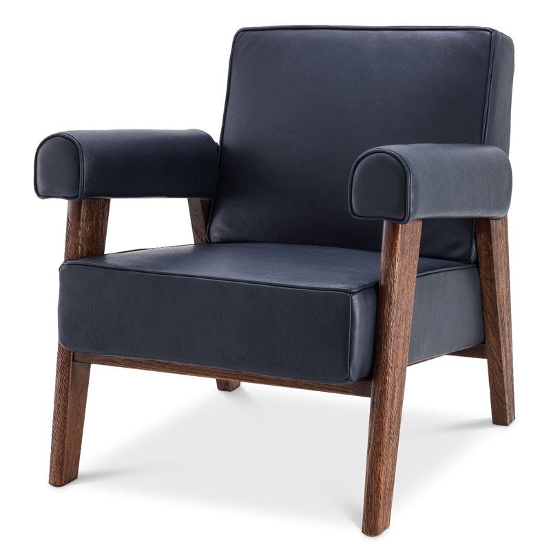 Кресло Eichholtz Chair Milo Коричневый Темно-синий Кресло Eichholtz Chair Milo Коричневый Темно-синий в Брянске | Loft Concept