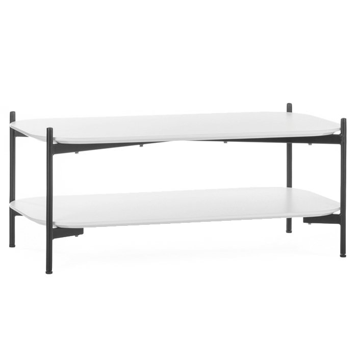 Кофейный стол two shelves WHITE Черный матовый Белый Кофейный стол two shelves WHITE Черный матовый Белый в Брянске | Loft Concept