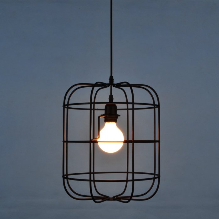 Подвесной светильник Loft Cage Barrel Черный Подвесной светильник Loft Cage Barrel Черный в Брянске | Loft Concept