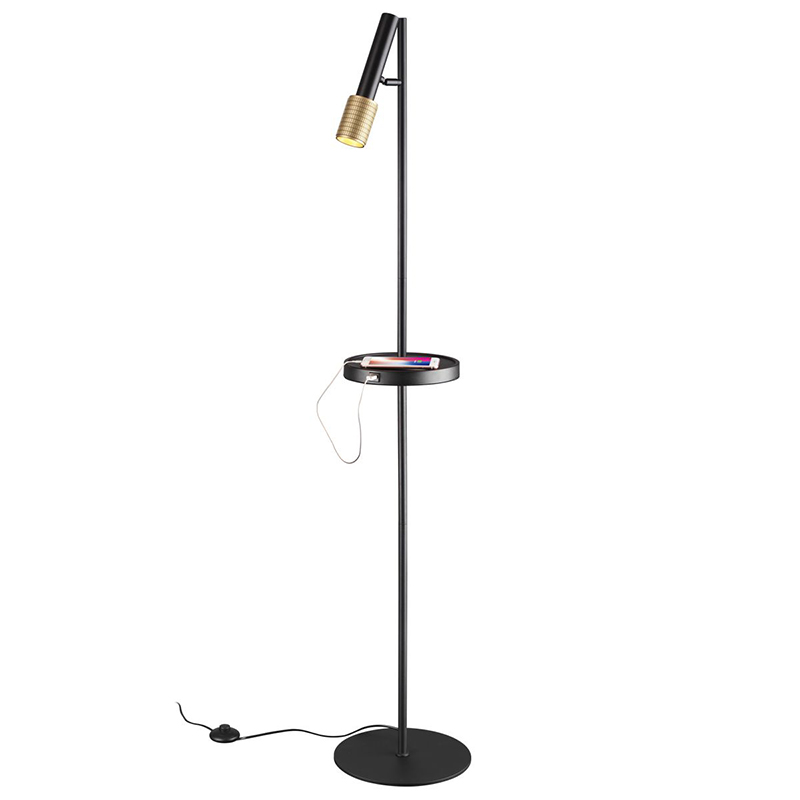 Торшер Eneko Floor Lamp Черный Золотой Торшер Eneko Floor Lamp Черный Золотой в Брянске | Loft Concept