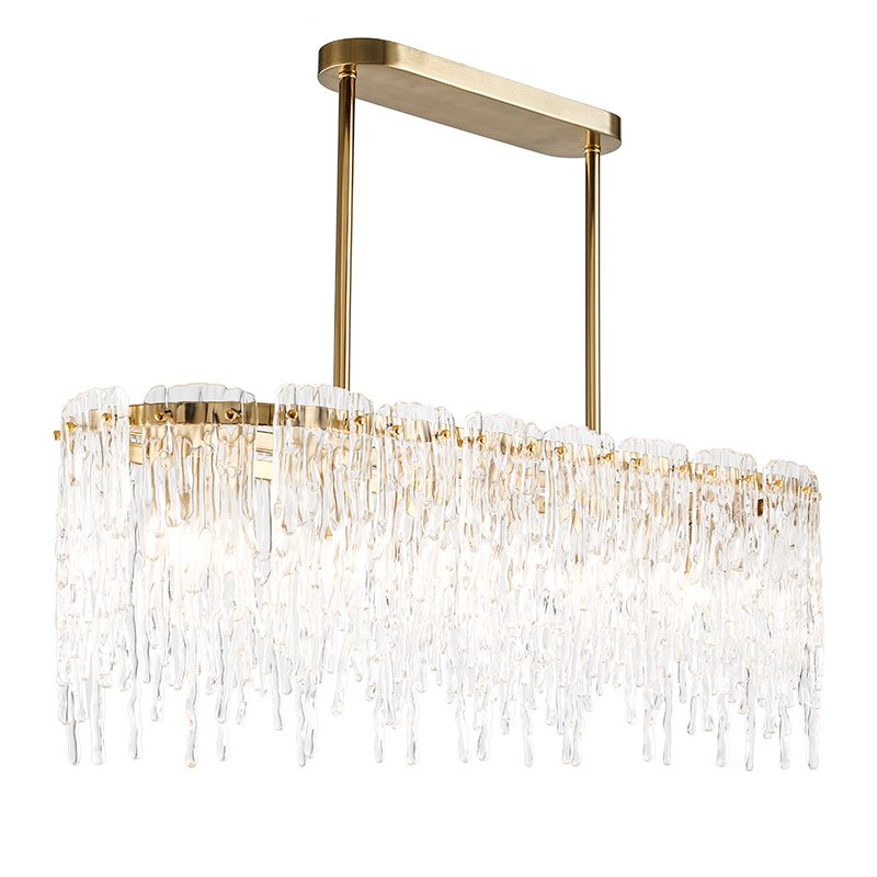 Люстра Cold Heart Chandelier Rectangle Золотой Прозрачное Стекло Люстра Cold Heart Chandelier Rectangle Золотой Прозрачное Стекло в Брянске | Loft Concept