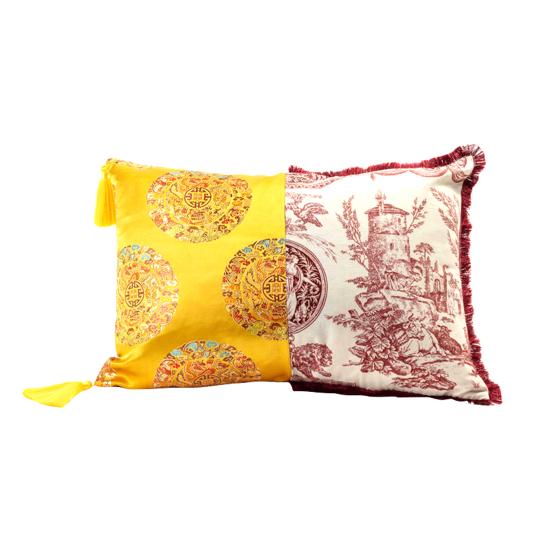 Подушка Hybrid Cushion Ottavia Белый Красный Желтый Подушка Hybrid Cushion Ottavia Белый Красный Желтый в Брянске | Loft Concept