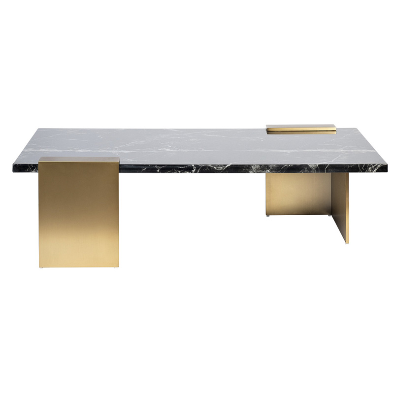 Кофейный стол tormund Coffee Table матовое золото Черный Мрамор Nero Кофейный стол tormund Coffee Table матовое золото Черный Мрамор Nero в Брянске | Loft Concept