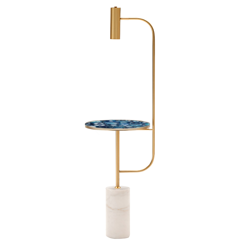 Торшер blue agate countertop FLOOR LAMP Латунь Белый Торшер blue agate countertop FLOOR LAMP Латунь Белый в Брянске | Loft Concept