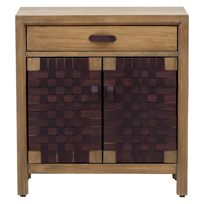 Комод Braided Leather Wood Chest of Drawers M Коричневый Древесина Комод Braided Leather Wood Chest of Drawers M Коричневый Древесина в Брянске | Loft Concept