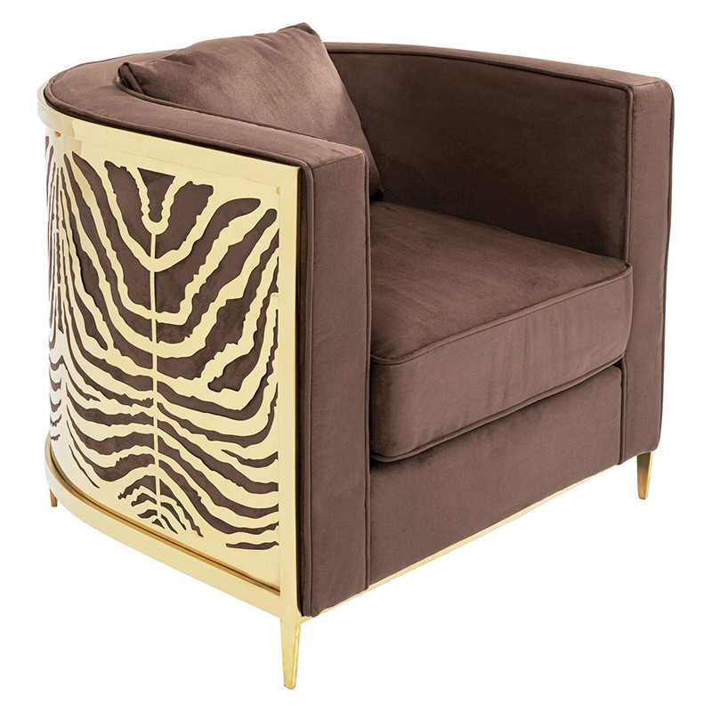 Дизайнерское кресло Velvet Ice Breaker Armchair Коричневый Золотой Дизайнерское кресло Velvet Ice Breaker Armchair Коричневый Золотой в Брянске | Loft Concept