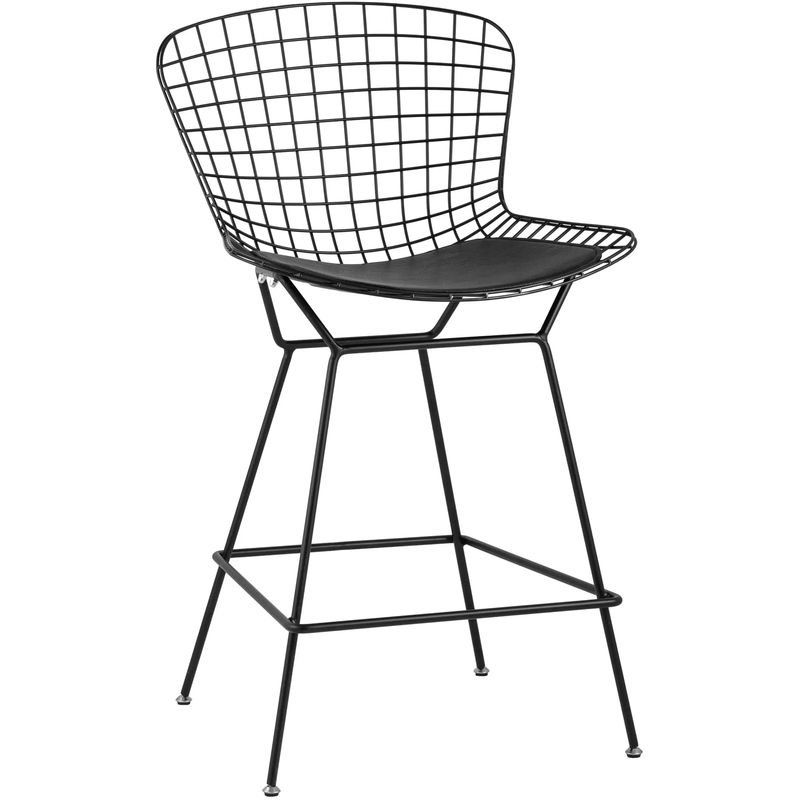 Полубарный стул Bertoia Barstool Черный Матовый Металл Черный в Брянске | Loft Concept 