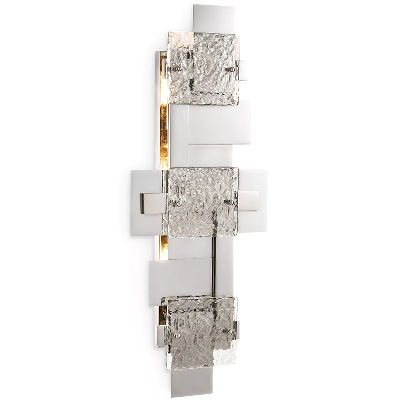 Бра Eichholtz Wall Lamp Langham Nickel Прозрачное Стекло Никель Бра Eichholtz Wall Lamp Langham Nickel Прозрачное Стекло Никель в Брянске | Loft Concept