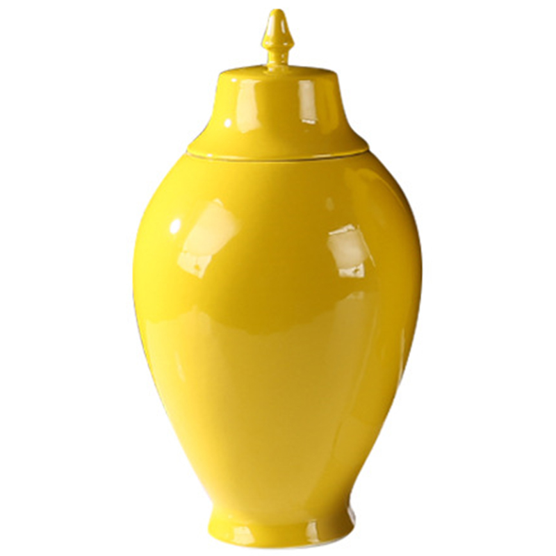 Ваза с крышкой Ceramic Yellow Vase Желтый Ваза с крышкой Ceramic Yellow Vase Желтый в Брянске | Loft Concept