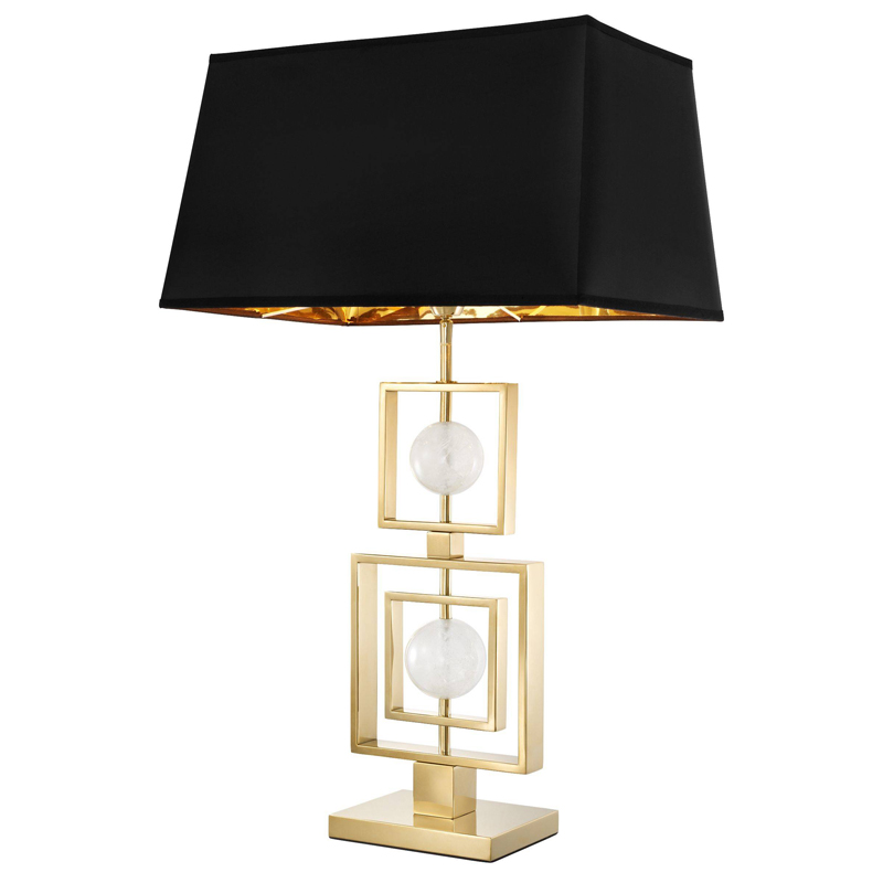 Настольная лампа Eichholtz Table Lamp Avola Золотой Черный Прозрачный белый Настольная лампа Eichholtz Table Lamp Avola Золотой Черный Прозрачный белый в Брянске | Loft Concept