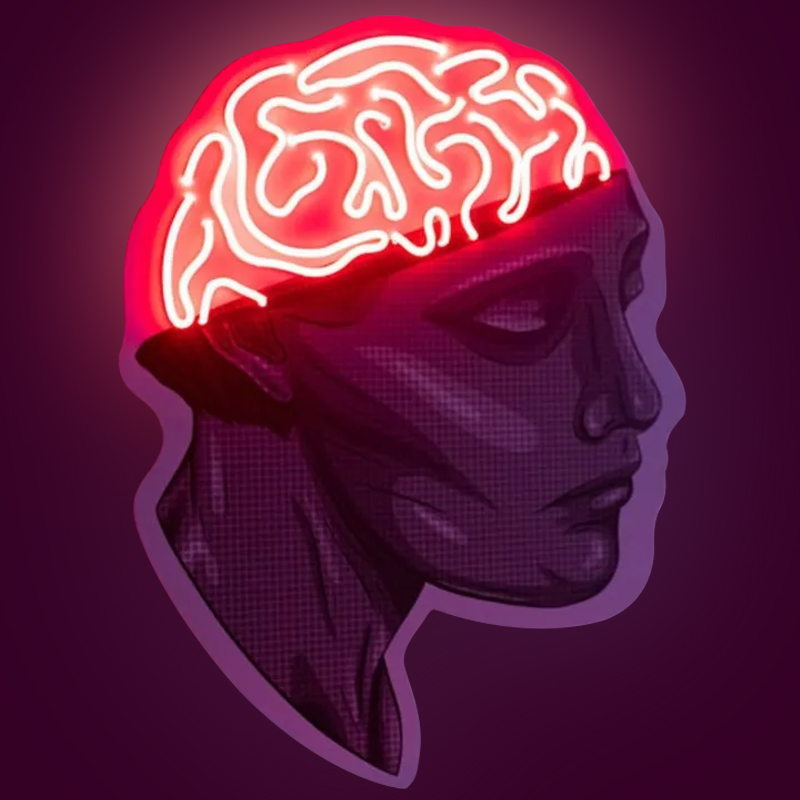 Неоновая настенная лампа Neon Brain Wall Lamp Фиолетовый Красный Неоновая настенная лампа Neon Brain Wall Lamp Фиолетовый Красный в Брянске | Loft Concept