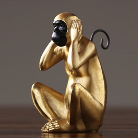 Статуэтка Monkey dont hear Глянцевое золото Статуэтка Monkey dont hear Глянцевое золото в Брянске | Loft Concept