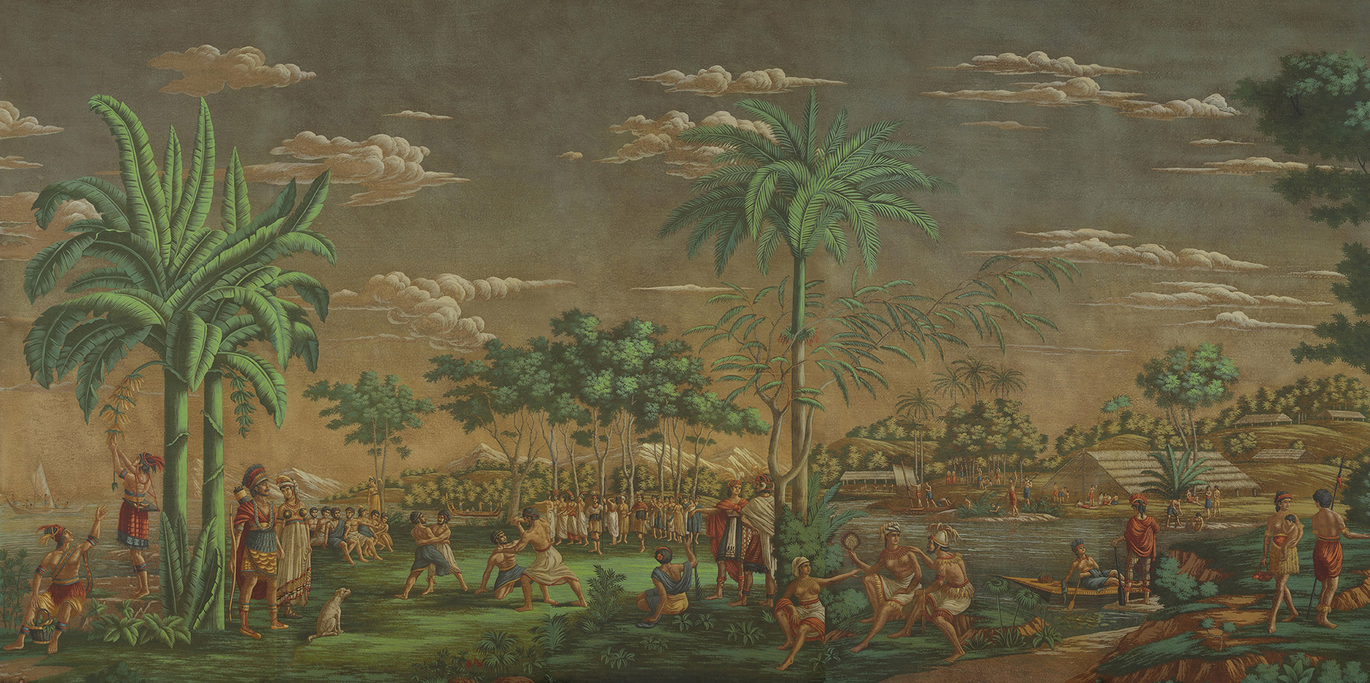Обои ручная роспись Les Sauvages de la Mer Pacifique Paille on antique scenic Xuan paper Обои ручная роспись Les Sauvages de la Mer Pacifique Paille on antique scenic Xuan paper - постер Loft-Concept в Брянске