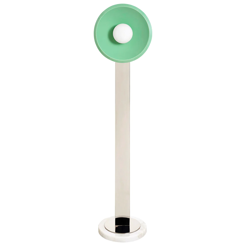 Торшер PEGGY FLOOR LAMP Бирюзовый Зеленый шалфей Белый Мрамор Bianco Никель в Брянске | Loft Concept 