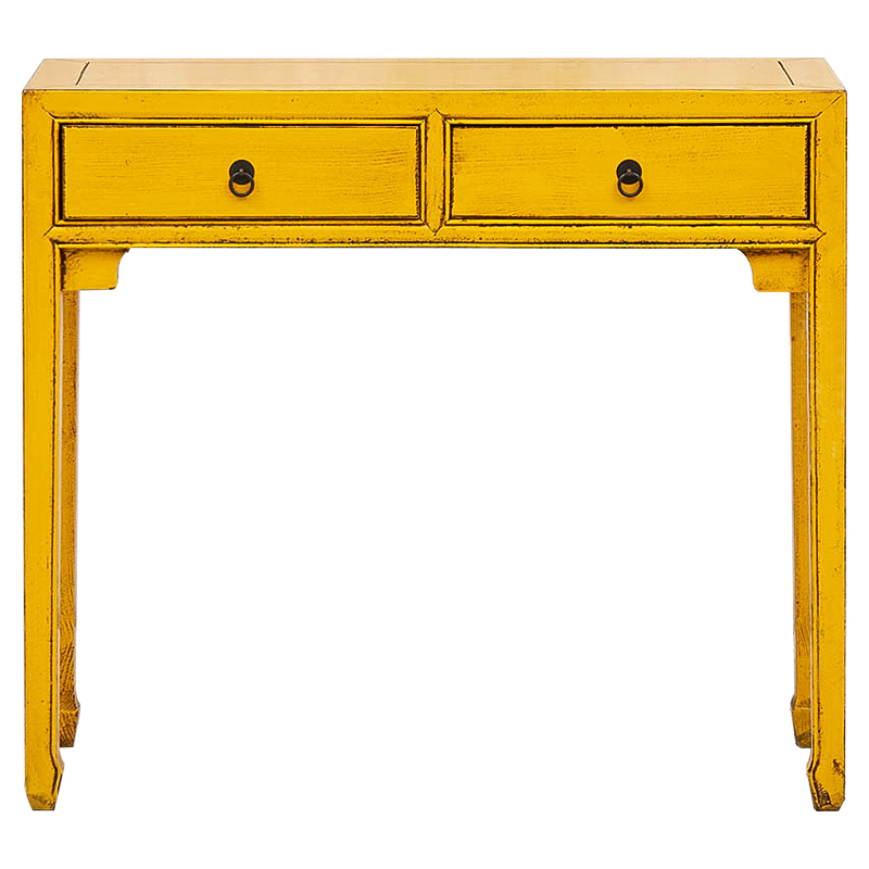 Консоль в китайском стиле с двумя ящиками Yellow Chinese Collection Console Желтый Консоль в китайском стиле с двумя ящиками Yellow Chinese Collection Console Желтый в Брянске | Loft Concept