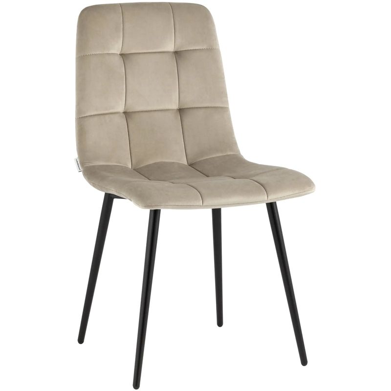 Стул NANCY Chair Светло-Бежевый Велюр Бежевый Черный Стул NANCY Chair Светло-Бежевый Велюр Бежевый Черный в Брянске | Loft Concept