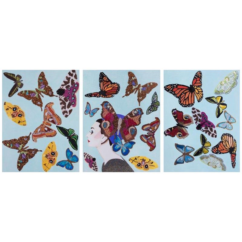 Картина Audrey with Swarming Butterflies Triptych Мульти Картина Audrey with Swarming Butterflies Triptych Мульти в Брянске | Loft Concept