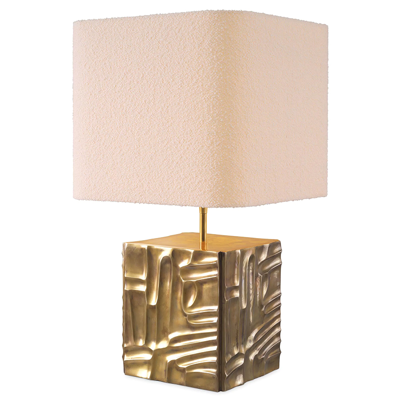 Настольная лампа Eichholtz Table Lamp Oregon Bouclé Латунь Белый Настольная лампа Eichholtz Table Lamp Oregon Bouclé Латунь Белый в Брянске | Loft Concept