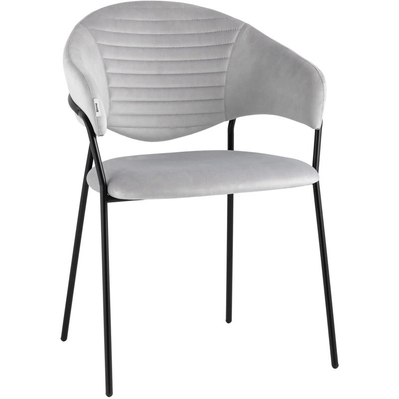 Стул Alexis Chair Светло-Серый Велюр Светло-серый Черный Стул Alexis Chair Светло-Серый Велюр Светло-серый Черный в Брянске | Loft Concept