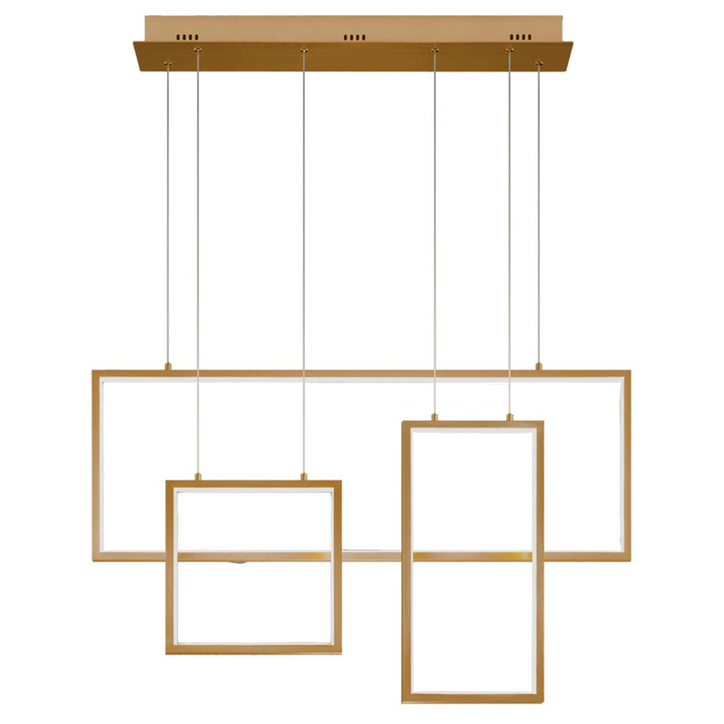 Люстра Rectangle Geometry Chandelier Gold 3 Золотой Люстра Rectangle Geometry Chandelier Gold 3 Золотой в Брянске | Loft Concept