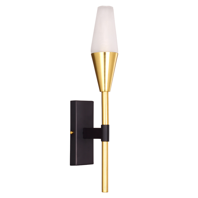 Бра Paulette Sconce Латунь Серый Белое матовое стекло Бра Paulette Sconce Латунь Серый Белое матовое стекло в Брянске | Loft Concept
