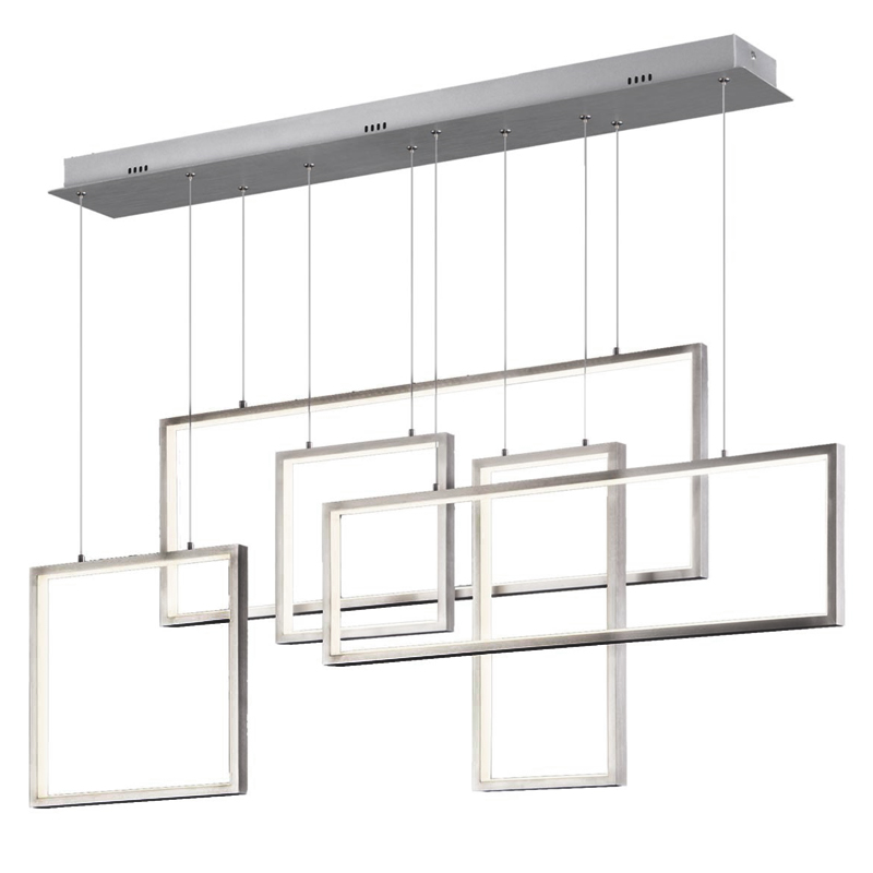 Люстра Rectangle Geometry Chandelier Nickel 5 Никель Сатин Люстра Rectangle Geometry Chandelier Nickel 5 Никель Сатин в Брянске | Loft Concept