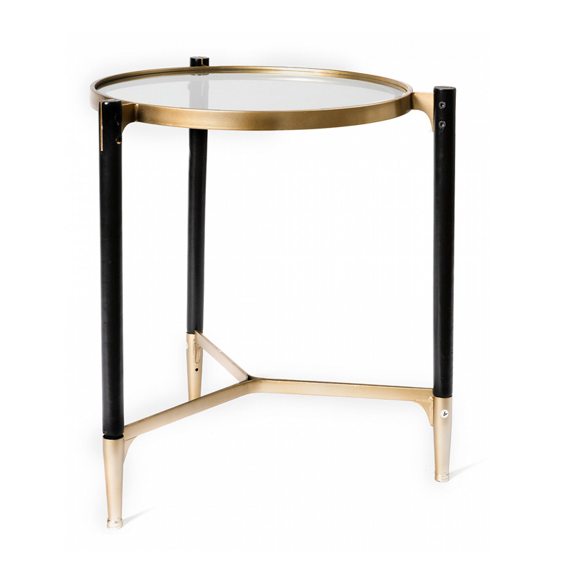 Приставной столик Black & Gold Table round Черный матовое золото Приставной столик Black & Gold Table round Черный матовое золото в Брянске | Loft Concept