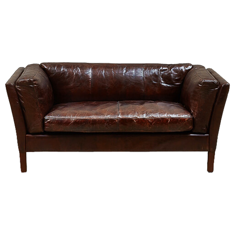 Диван RH SORENSEN Sofa Brown leather double Коричневый в Брянске | Loft Concept 
