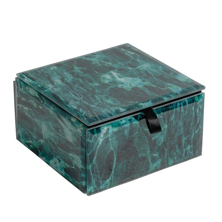 Шкатулка Turquoise Smoke Cube Бирюзовый Шкатулка Turquoise Smoke Cube Бирюзовый в Брянске | Loft Concept