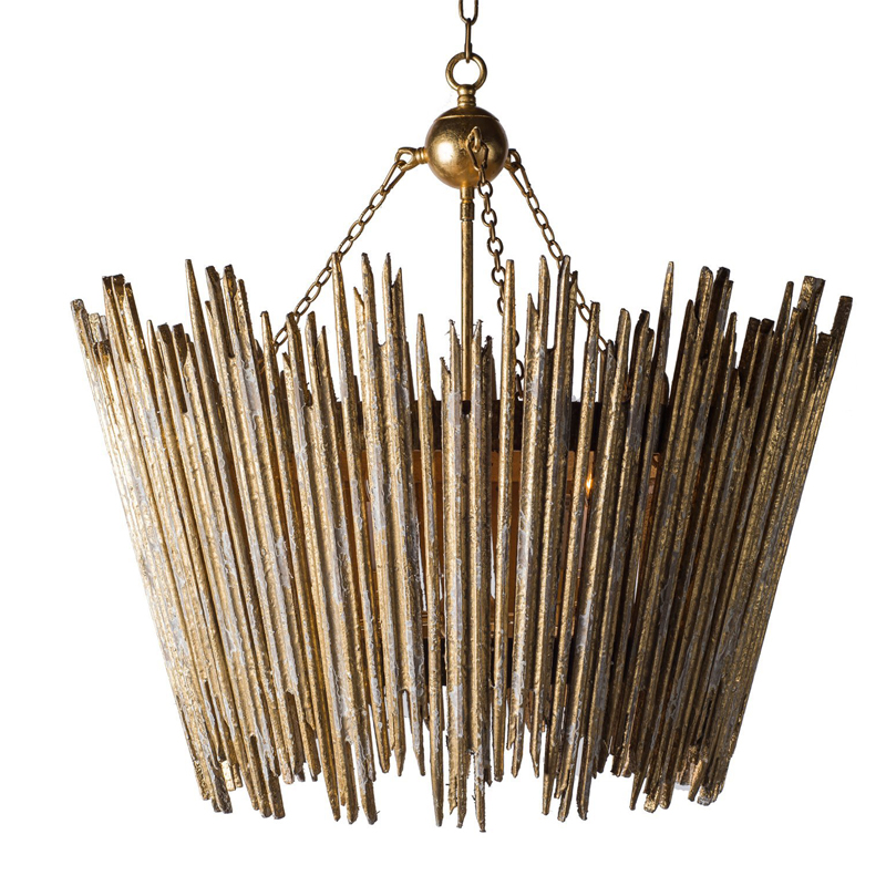 Люстра Ragna Golden Wooden Rods Chandelier Золотой Люстра Ragna Golden Wooden Rods Chandelier Золотой в Брянске | Loft Concept