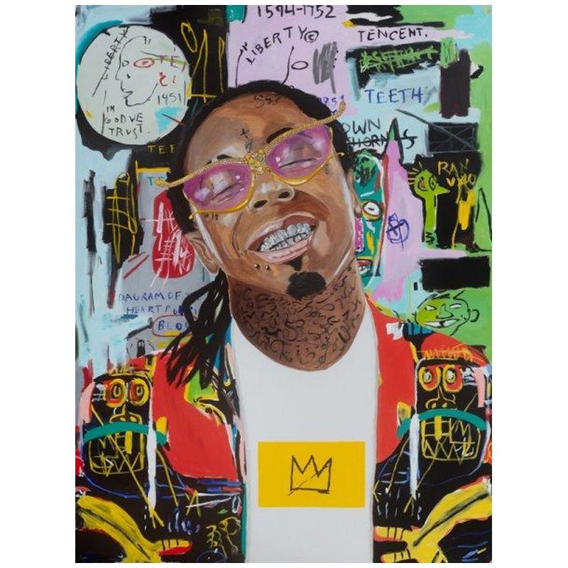 Картина King Weezy with Basquiat Jacket and Background Мульти в Брянске | Loft Concept 