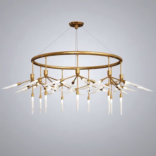 Люстра Spur Ring Chandelier Латунь Белый Люстра Spur Ring Chandelier Латунь Белый в Брянске | Loft Concept