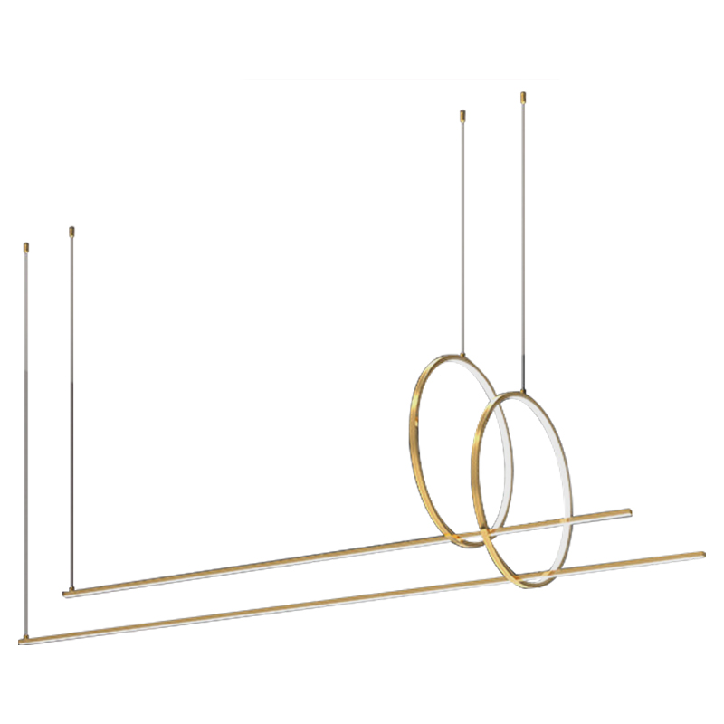 Подвесной Дизайнерский Светильник Ursa Geometric Ring Lamp 2 кольца Золотой Подвесной Дизайнерский Светильник Ursa Geometric Ring Lamp 2 кольца Золотой в Брянске | Loft Concept