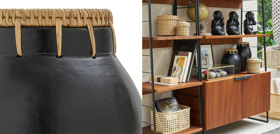 Ваза Ceramic Vase & Rattan D17 Ваза Ceramic Vase & Rattan D17 - Loft-Concept в Брянске