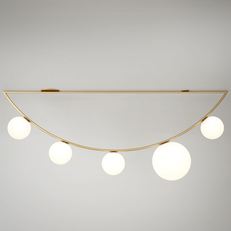 Потолочный светильник Atelier Areti Girlande Ceiling Crescent 5 Латунь Белый Потолочный светильник Atelier Areti Girlande Ceiling Crescent 5 Латунь Белый в Брянске | Loft Concept