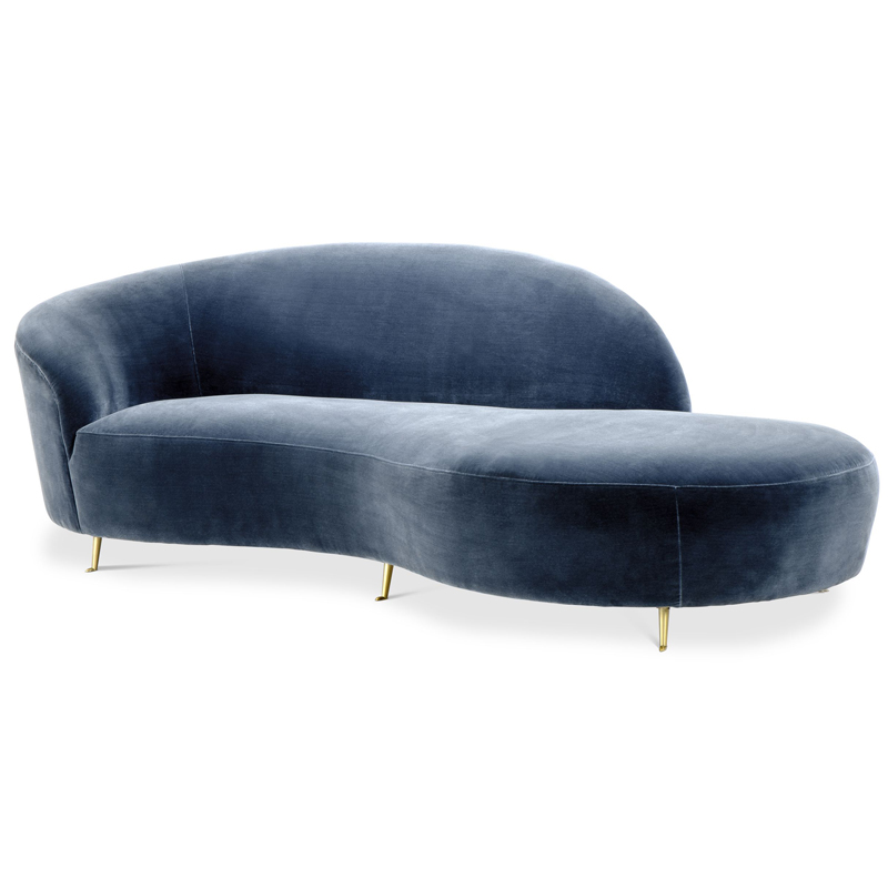 Кушетка Eichholtz Sofa Khan Синий Латунь Кушетка Eichholtz Sofa Khan Синий Латунь в Брянске | Loft Concept